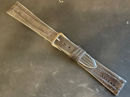Vintage Hamilton 17mm Dark Grey Croc Texture / Leather Wrist Watch Strap