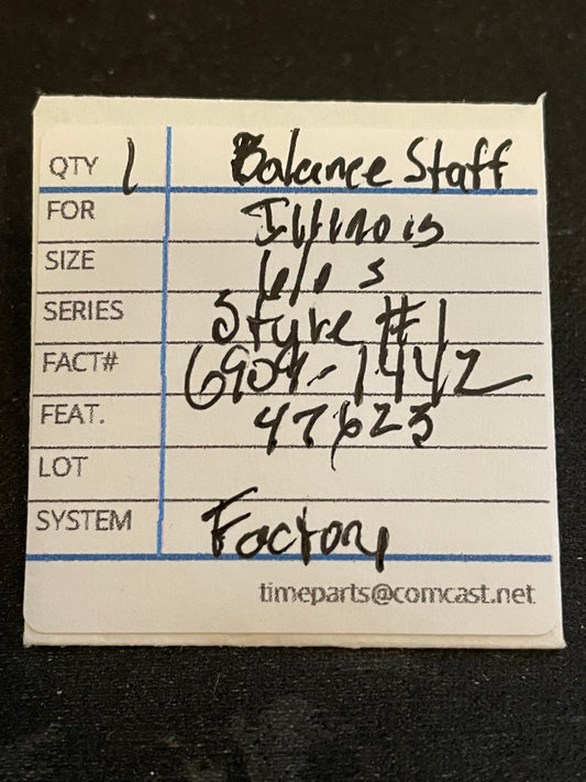 Illinois Factory Balance Staff for 6/0s Wrist Watch movements No. 6909