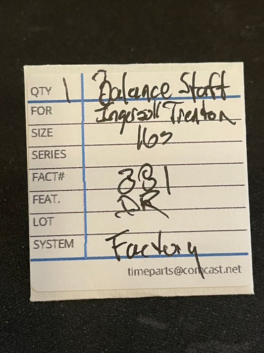 Ingersoll Trenton Factory Balance Staff for 16s Pocket Watch movements No. 381