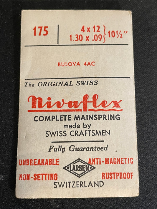 Nivaflex Unbreakable Mainspring #175 for Bulova 4AC - Alloy