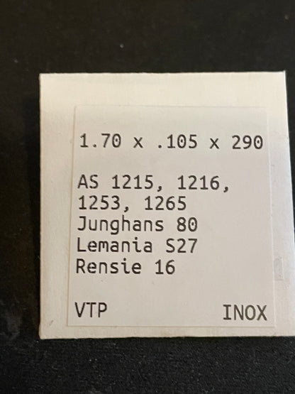 Alloy Mainspring for AS 1215, 1216, 1253, 1265, Lemania S27, Rensie 16, Jung 80