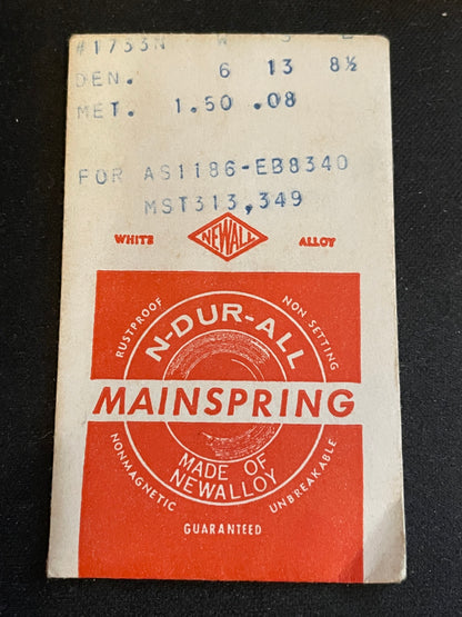 NEWALL Mainspring #1733N for AS 1186, EB 8340, MST 313, 349 - Alloy