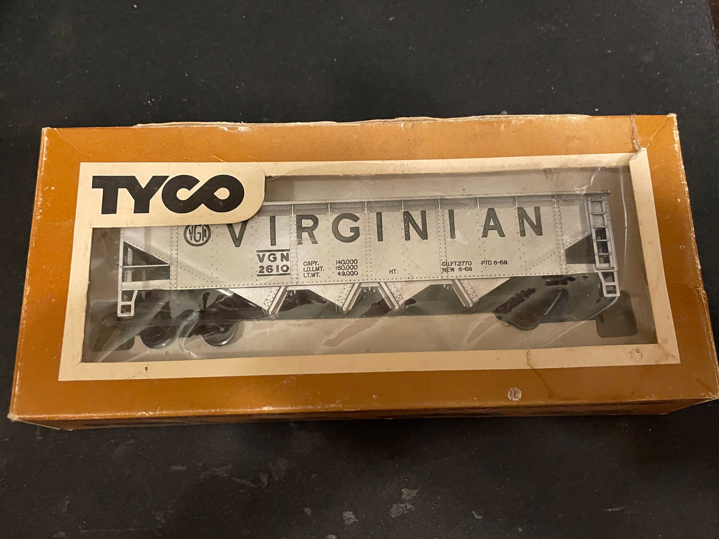 Tyco HO Scale Silver Hopper Car 2610 Virginian #344C in Box