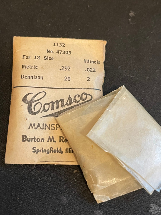 Comsco Mainspring #1132 for Illinois 18s Factory No. 47303 - Steel