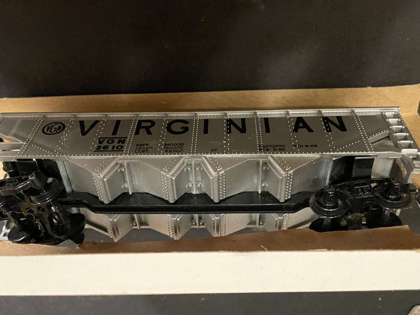 Tyco HO Scale Silver Hopper Car 2610 Virginian #344C in Box