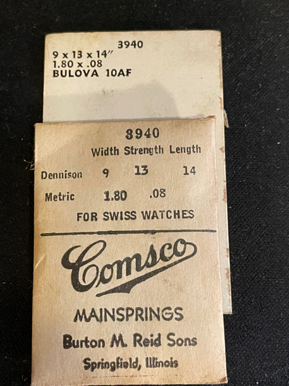 Comsco Mainspring #3940 for Bulova caliber 10AF - Steel