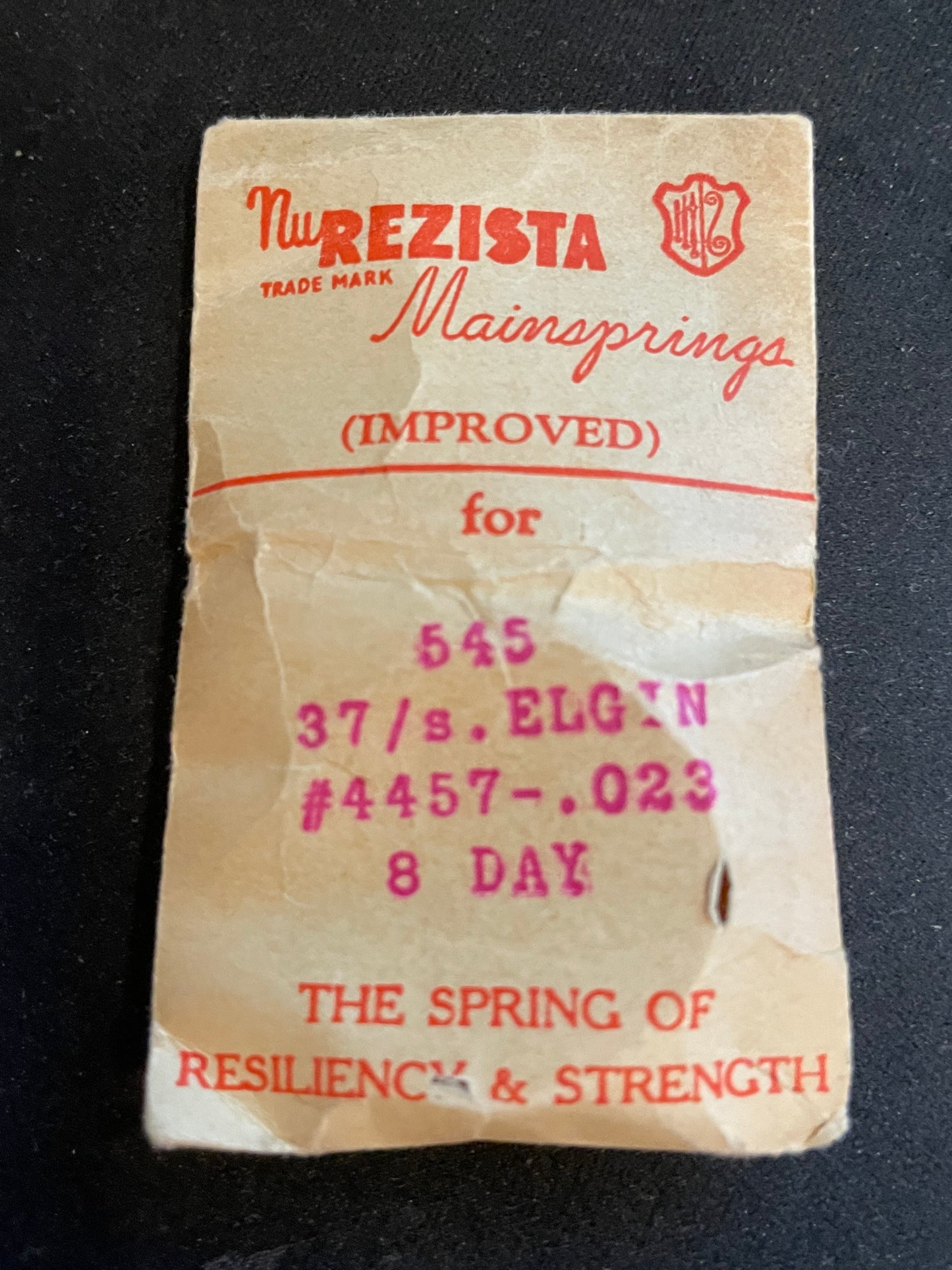 NuRezista Mainspring #545 for Elgin 37s No. 4457 - Steel