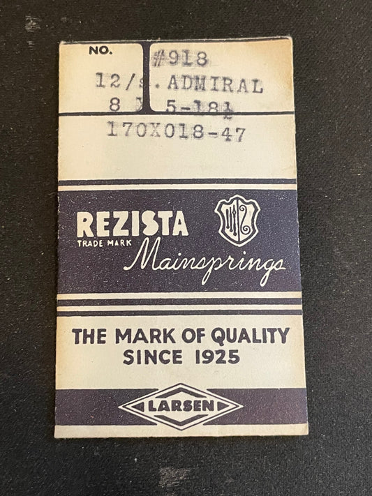 Rezista Mainspring for 12s CYMA / Tavannes Admiral Pocket Watch - Alloy