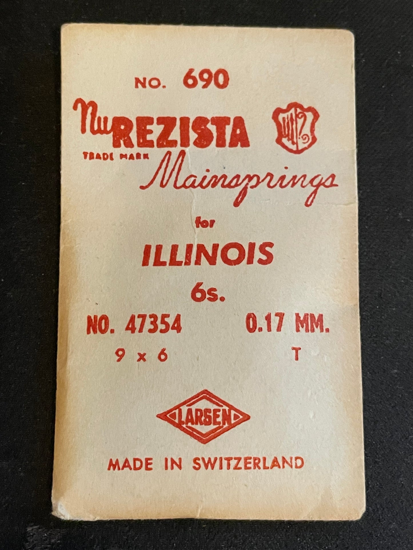 NuRezista Mainspring #690 for 6s Illinois Factory No. 47354 - Steel