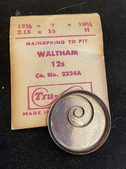 Tru-Time Mainspring for Waltham 12s No. 2224A - Steel
