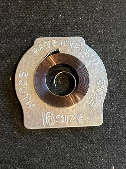 South Bend Factory Mainspring for 16s No. 27528 - Steel