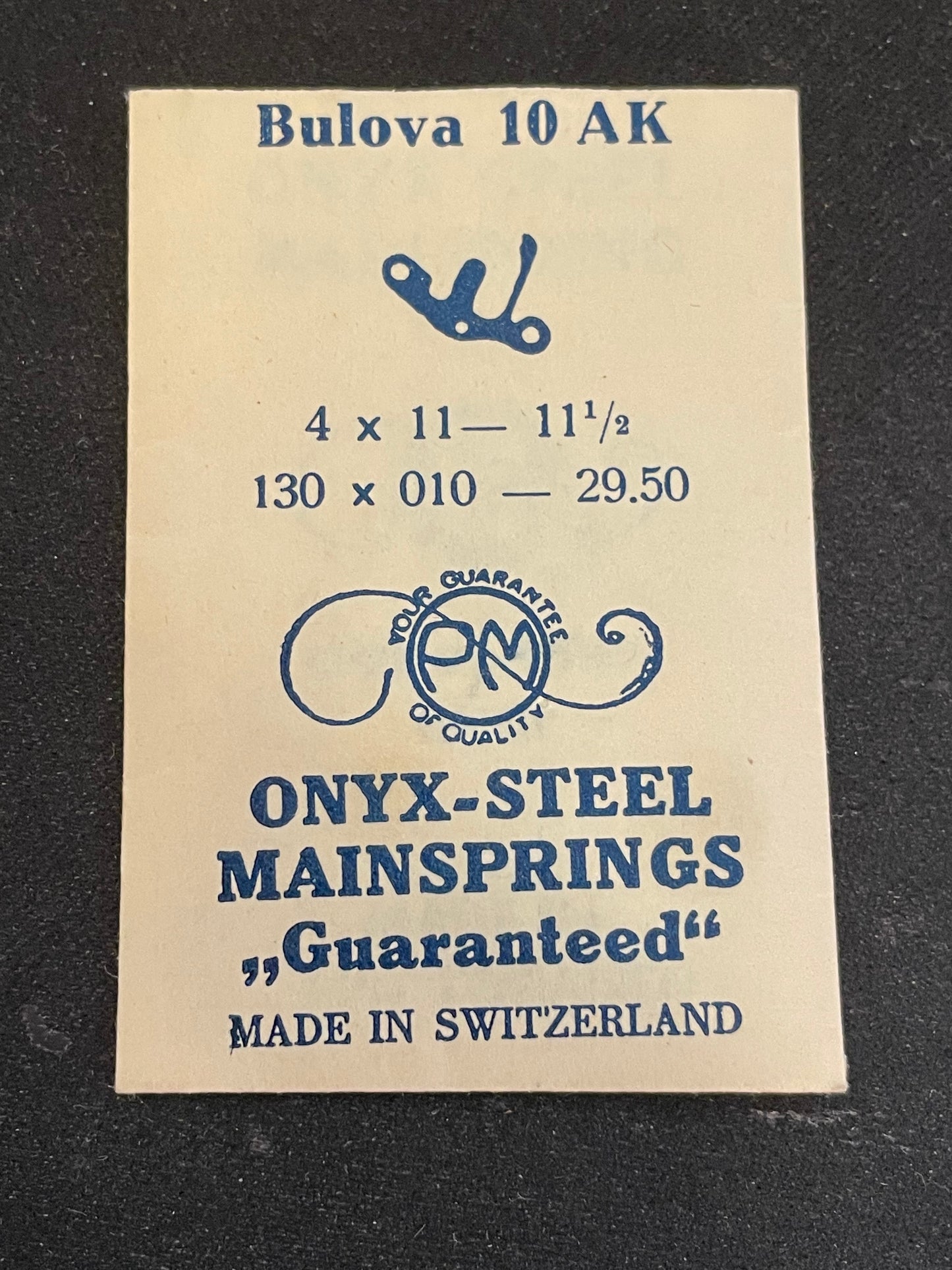 PM Mainspring for Bulova caliber 10AK movements - Steel