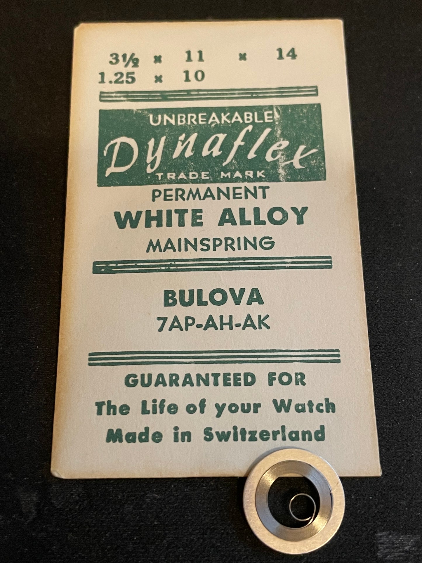 Dynaflex Unbreakable Mainspring for Bulova 7AH, 7AK, 7AP - Alloy