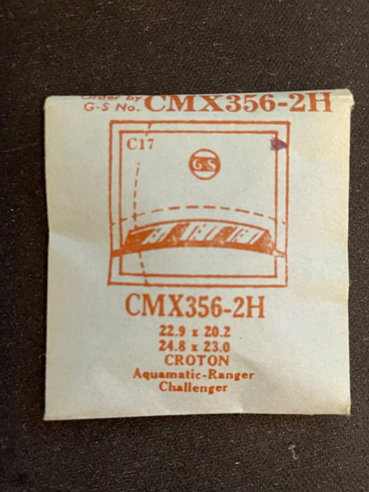 GS CMX356-2H Fancy Wrist Watch Crystal for CROTON Auqamatic - Ranger, Challenger - 22.9 x 20.0 mm - New