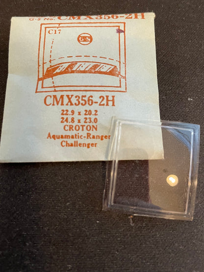 GS CMX356-2H Fancy Wrist Watch Crystal for CROTON Auqamatic - Ranger, Challenger - 22.9 x 20.0 mm - New