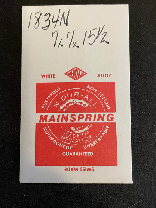 NEWALL Mainspring #1834N for Minerva 15, 16, 17, 44, 51 - Alloy