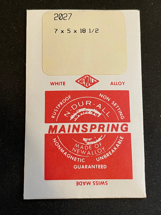 NEWALL Mainspring #2027 for Cyma 750 - 761, Unitas 411 - 425 - Alloy