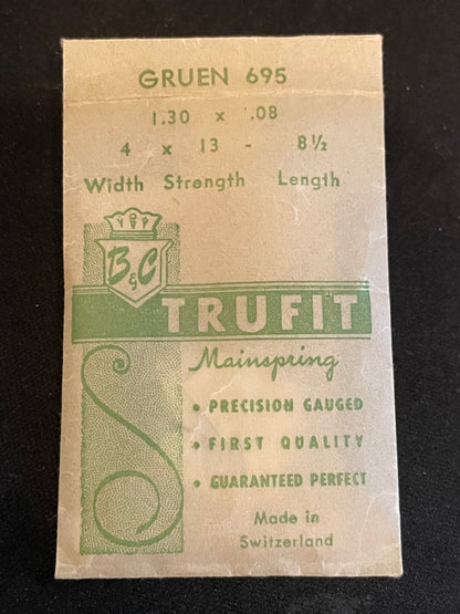 TRUFIT Mainspring for Gruen caliber 695 - Steel