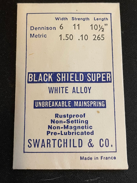 Swartchild Black Shield SUPER Mainspring for Felsa 330P, 331, 332, 334, 340, 345, 347 - Alloy