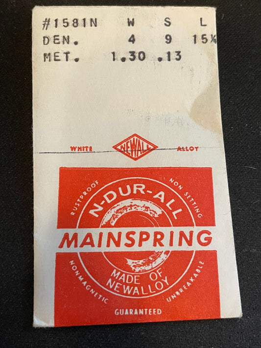 NEWALL Mainspring #1581N for Universal 281, 282, 381 - Alloy