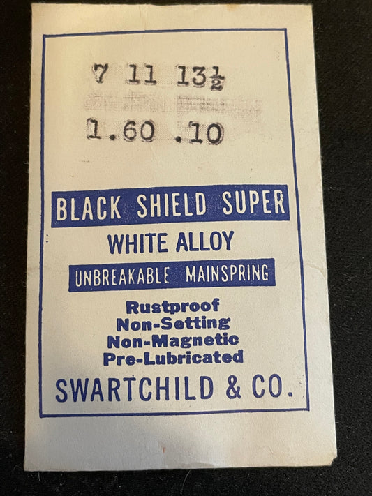 Swartchild Black Shield SUPER Mainspring for Unitas 560 to 576 - Alloy