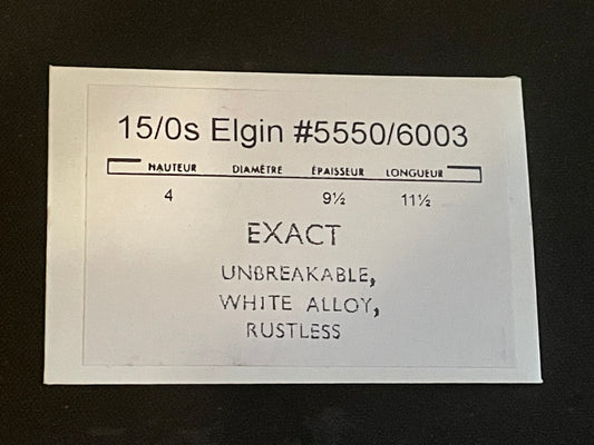 Elgin 15/0s Mainspring No. 5550 / 6003 (EXACT) - Alloy