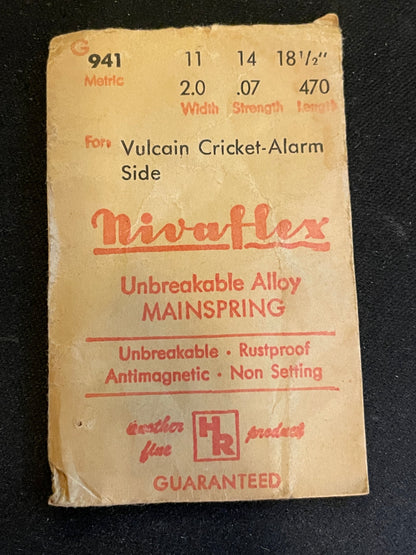 Nivaflex Mainspring G941 for Vulcain caliber 120 Wrist Alarm - Alloy