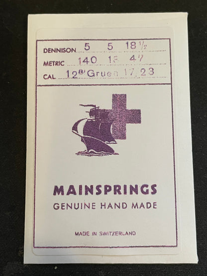 Imported SWISS Mainspring for 17 ligne Gruen Pocket Watch - Steel