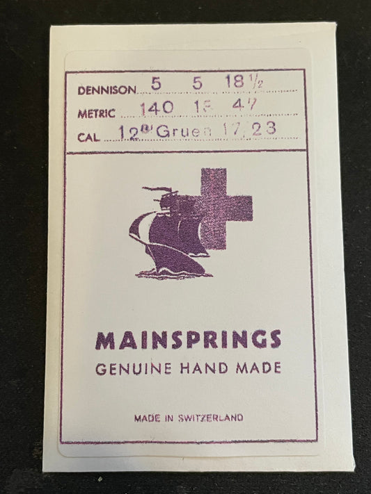 Imported SWISS Mainspring for 17 ligne Gruen Pocket Watch - Steel