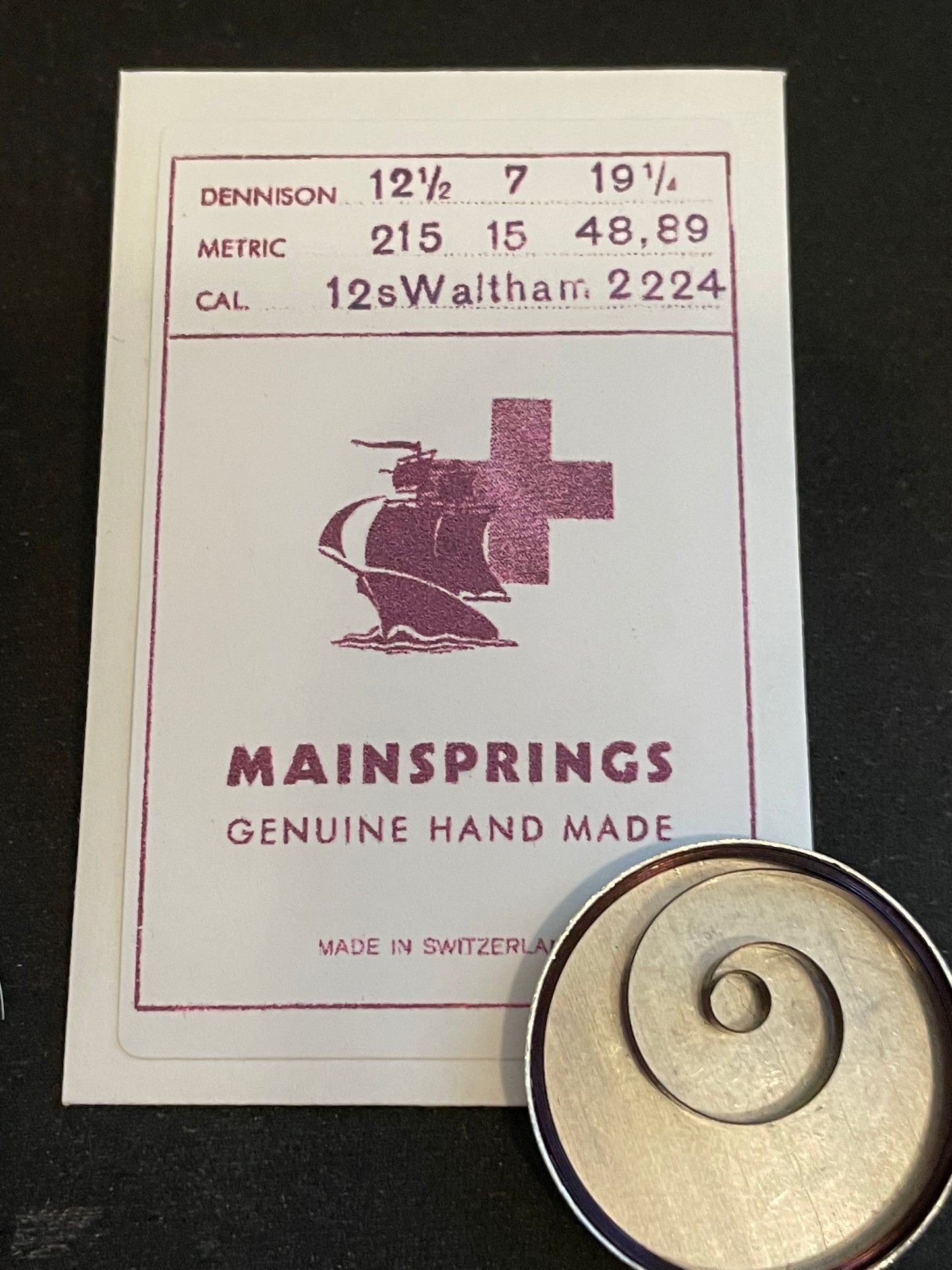 Imported SWISS Mainspring No. 2224A for 12s Waltham Pocket Watch - Steel