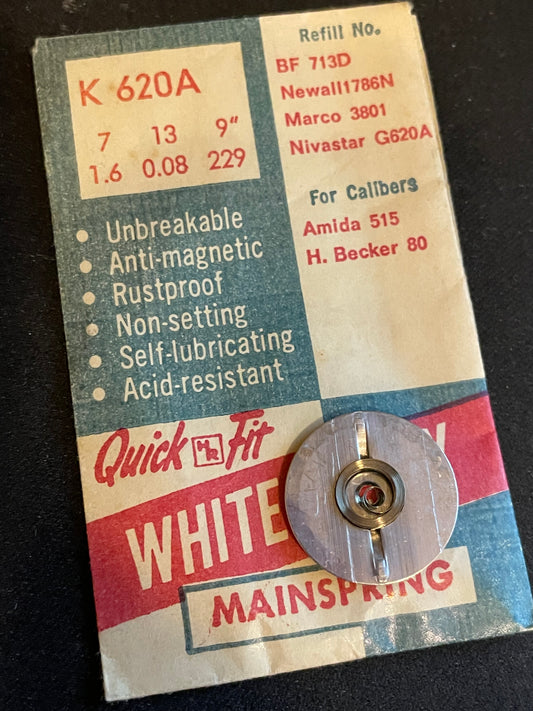 HR Quick Fit Mainspring K620A for Amida 515, H. Becker 80 - Alloy