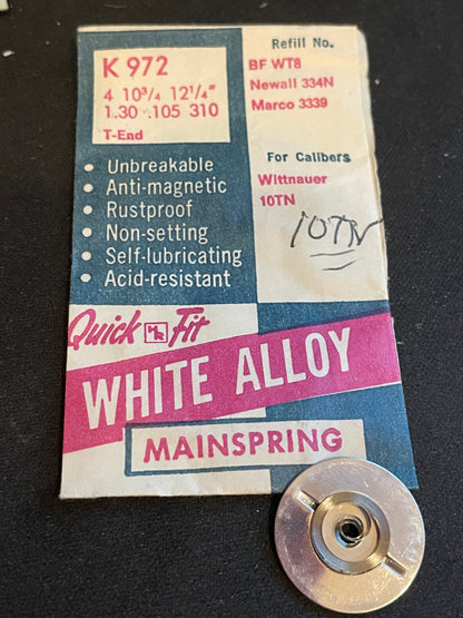 HR Quick Fit Mainspring K972 for Wittnauer 10TN - Alloy