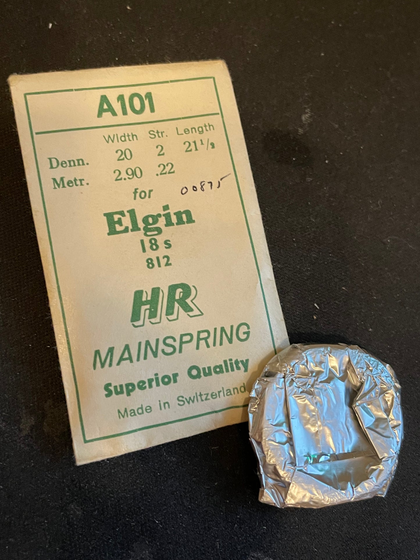 HR Mainspring A101 for 18s Elgin No. 812 - Steel