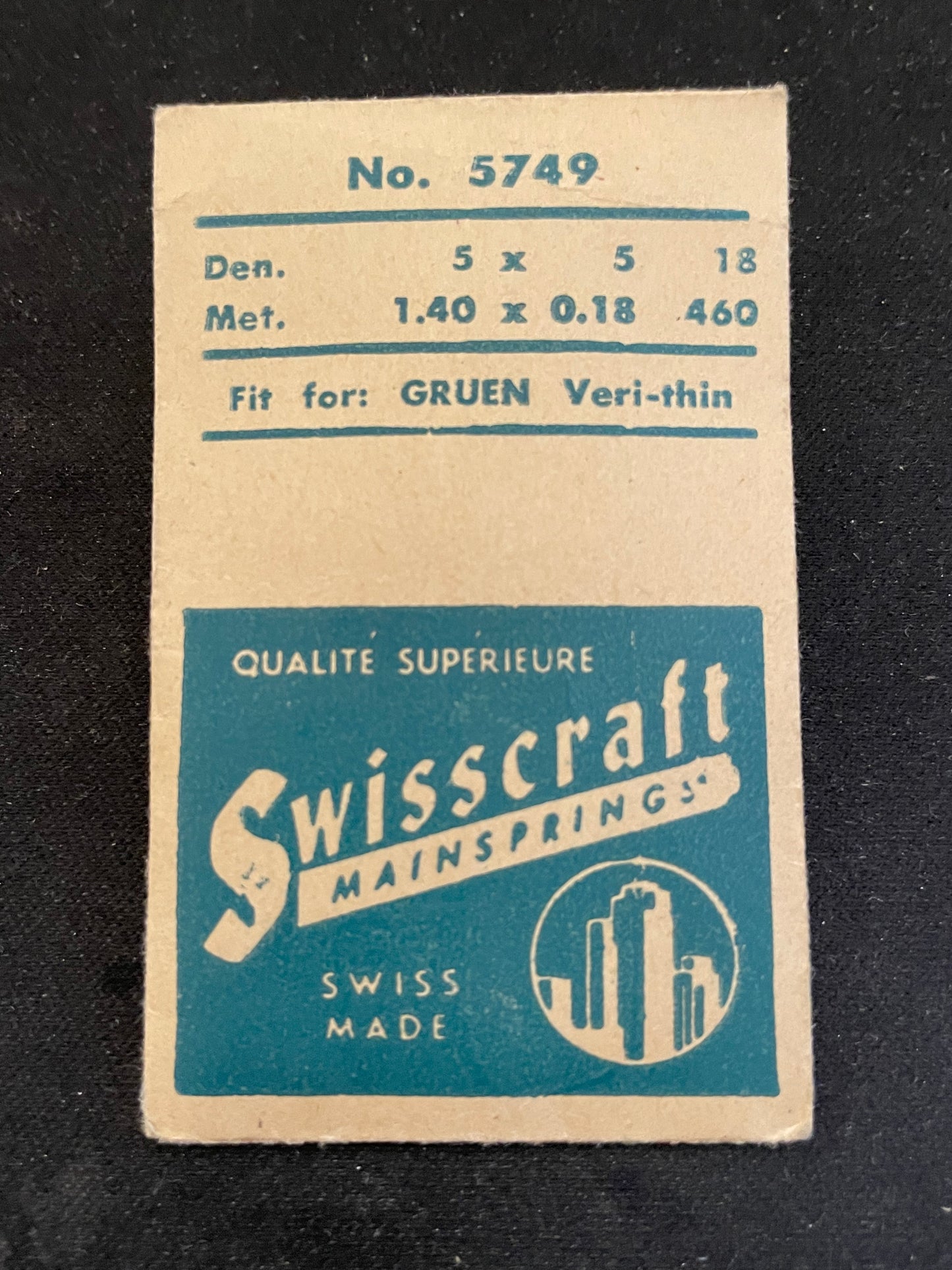 Swisscraft Mainspring #5749 for Gruen V7 Veri-Thin - Steel