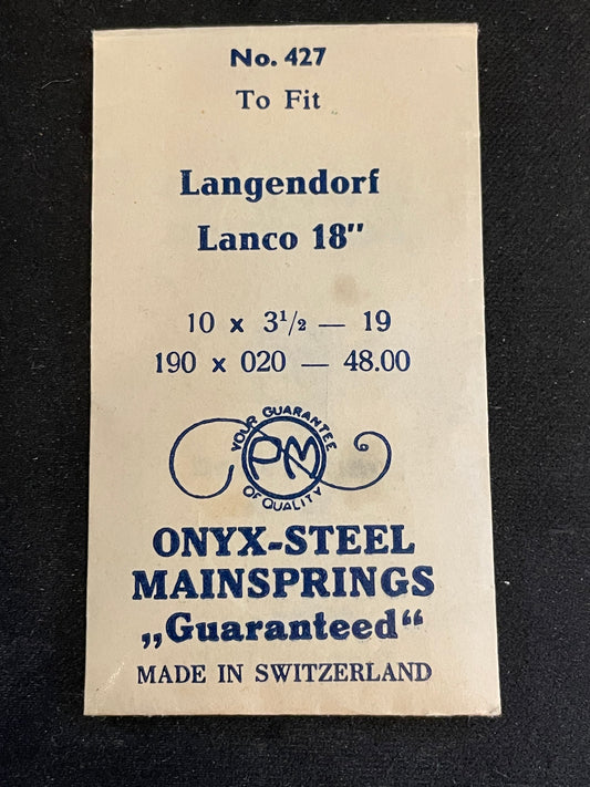 PM Mainspring No. 427 for 18 / 19 ligne Langendorf caliber 1901 - ONYX Steel