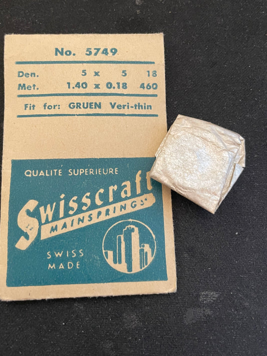 Swisscraft Mainspring #5749 for Gruen V7 Veri-Thin - Steel