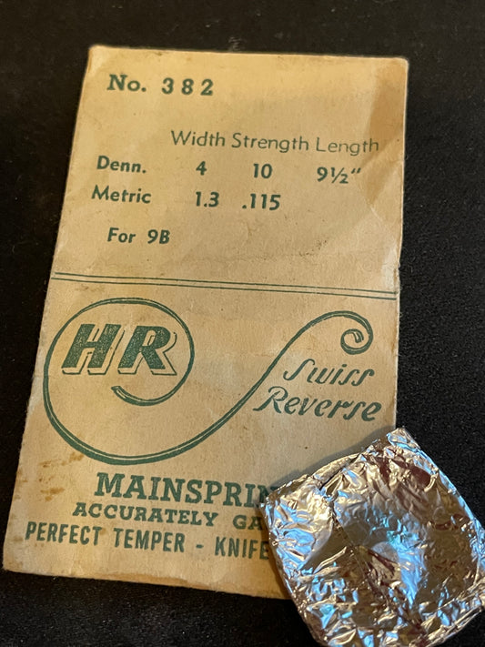 HR Mainspring No. 382 for Bulova 9B, AS 345 - Steel