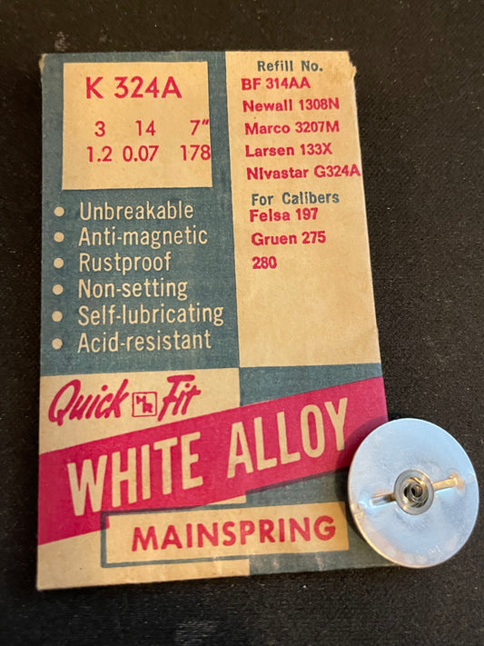 HR Quick Fit Mainspring K324A for Felsa 197, Gruen 275, 280 - Alloy