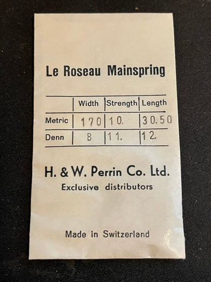H. & W. Perrin Co. Mainspring for Arogno calibers 80, 81, 120 to 126 - Steel