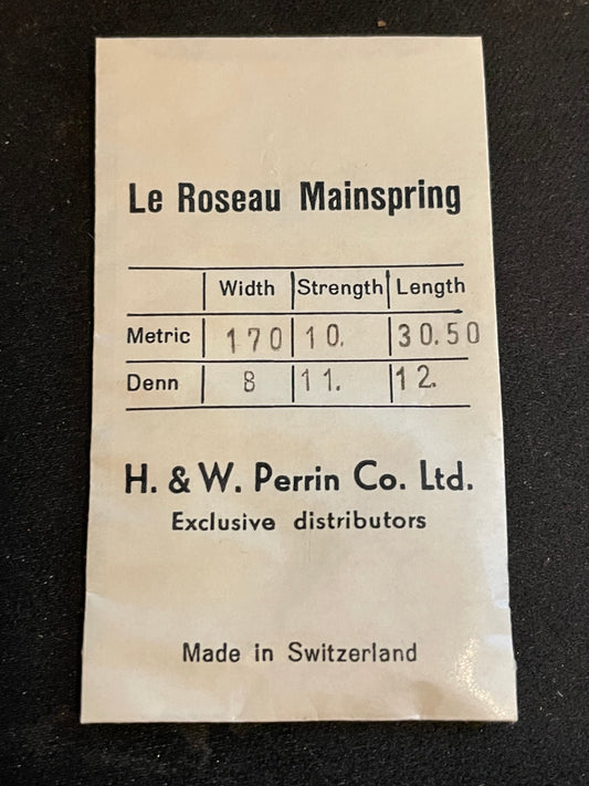 H. & W. Perrin Co. Mainspring for Arogno calibers 80, 81, 120 to 126 - Steel