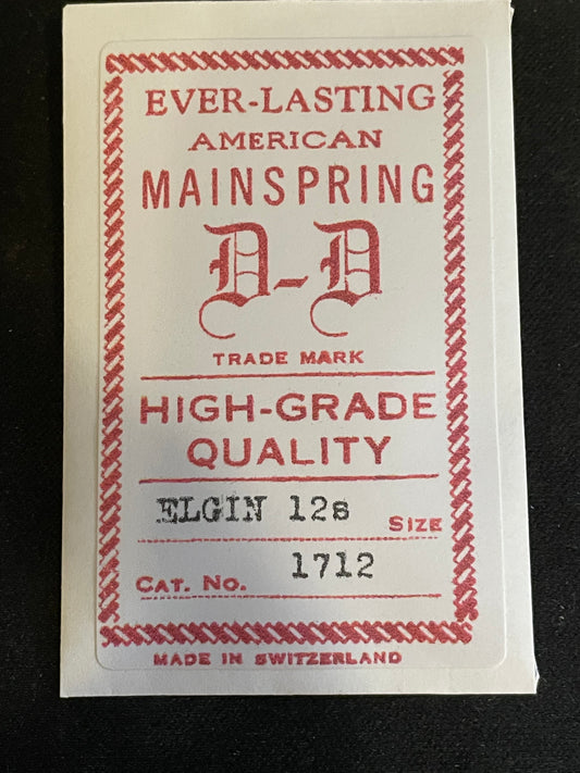 D-D Mainspring for Elgin 12s No. 1712 - Steel