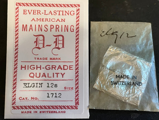 D-D Mainspring for Elgin 12s No. 1712 - Steel