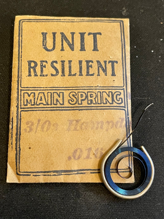 Hampden 3/0s Mainspring No. 9696 Made by Waltham - Steel