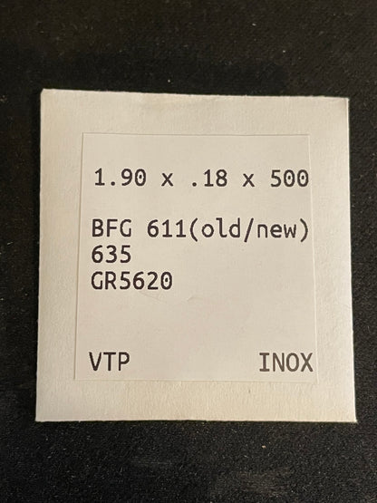 Alloy Mainspring for 19 ligne BFG caliber 611 (new & old), 635