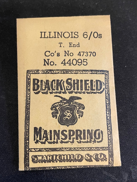 Swartchild Black Shield Mainspring 44095 for Illinois 6/0s No. 47370 - Steel