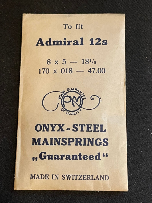 PM Mainspring for Admiral 12s - ONYX Steel
