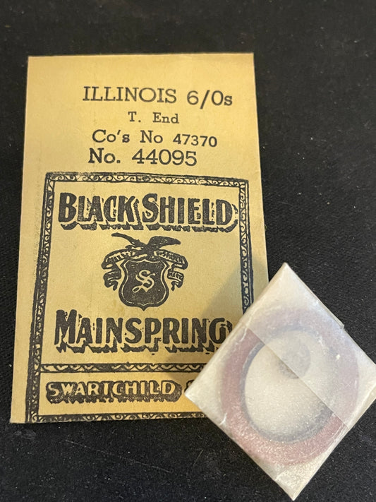 Swartchild Black Shield Mainspring 44095 for Illinois 6/0s No. 47370 - Steel