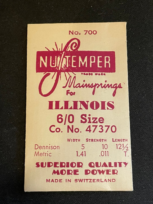 NuTemper Mainspring #700 for Illinois 6/0s No. 47370 - Steel