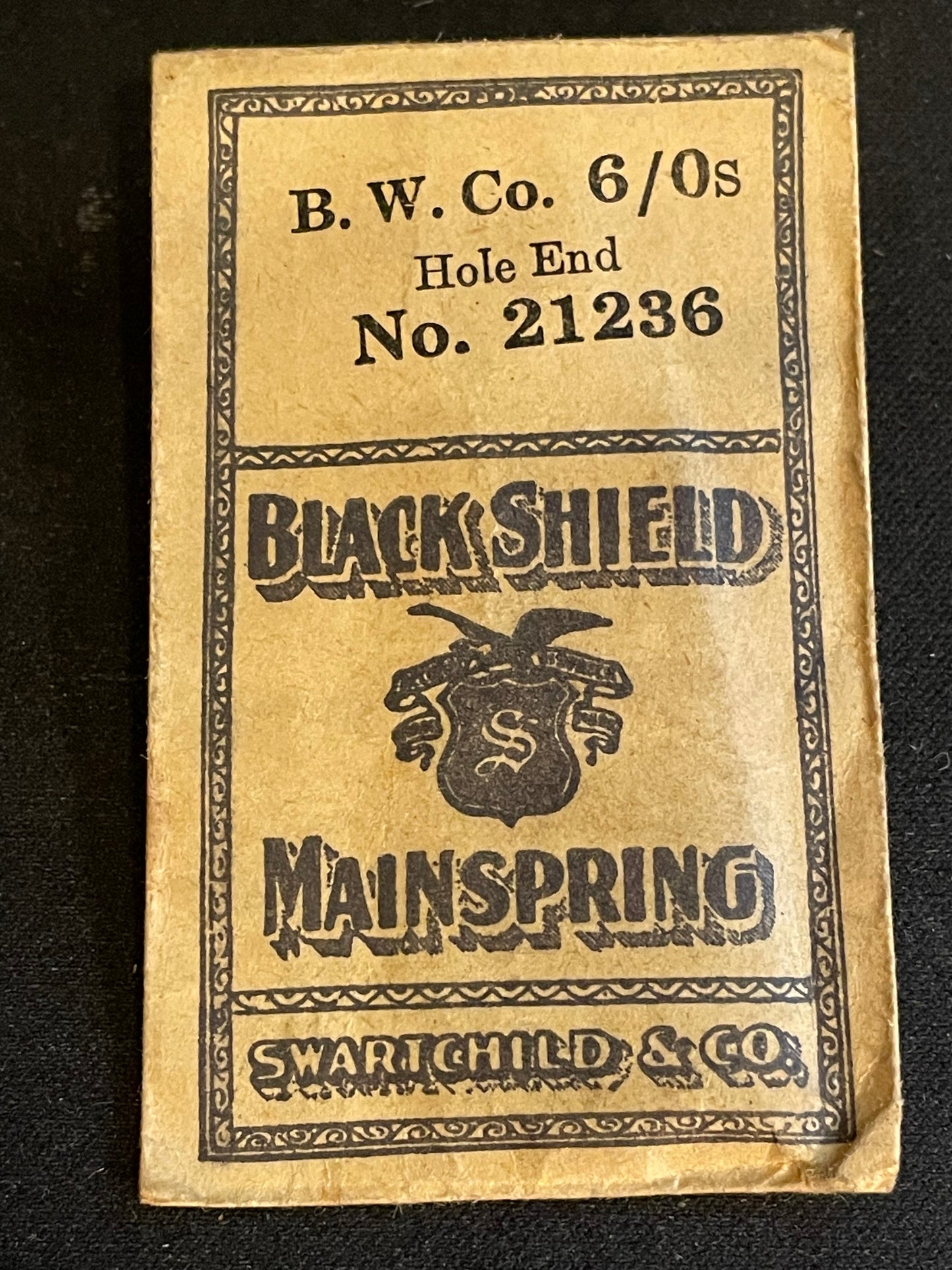 Swartchild Black Shield Mainspring for 6/0s Benrus 7j - Steel