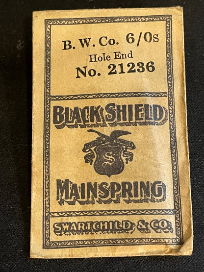 Swartchild Black Shield Mainspring for 6/0s Benrus 7j - Steel